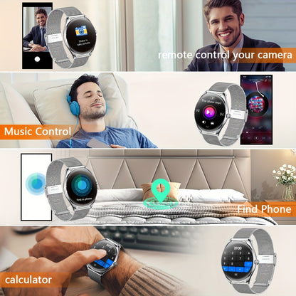 Ultra Thin Smartwatch For Men And Women Gift, 3.63 Cm Full Touch Screen With SMS And Make/Answer Call, For Android/IPhone, Fitness Activity Tracking Watch, Many Sport Modes, Pedometer, Distance, 100+ Exercise Modes