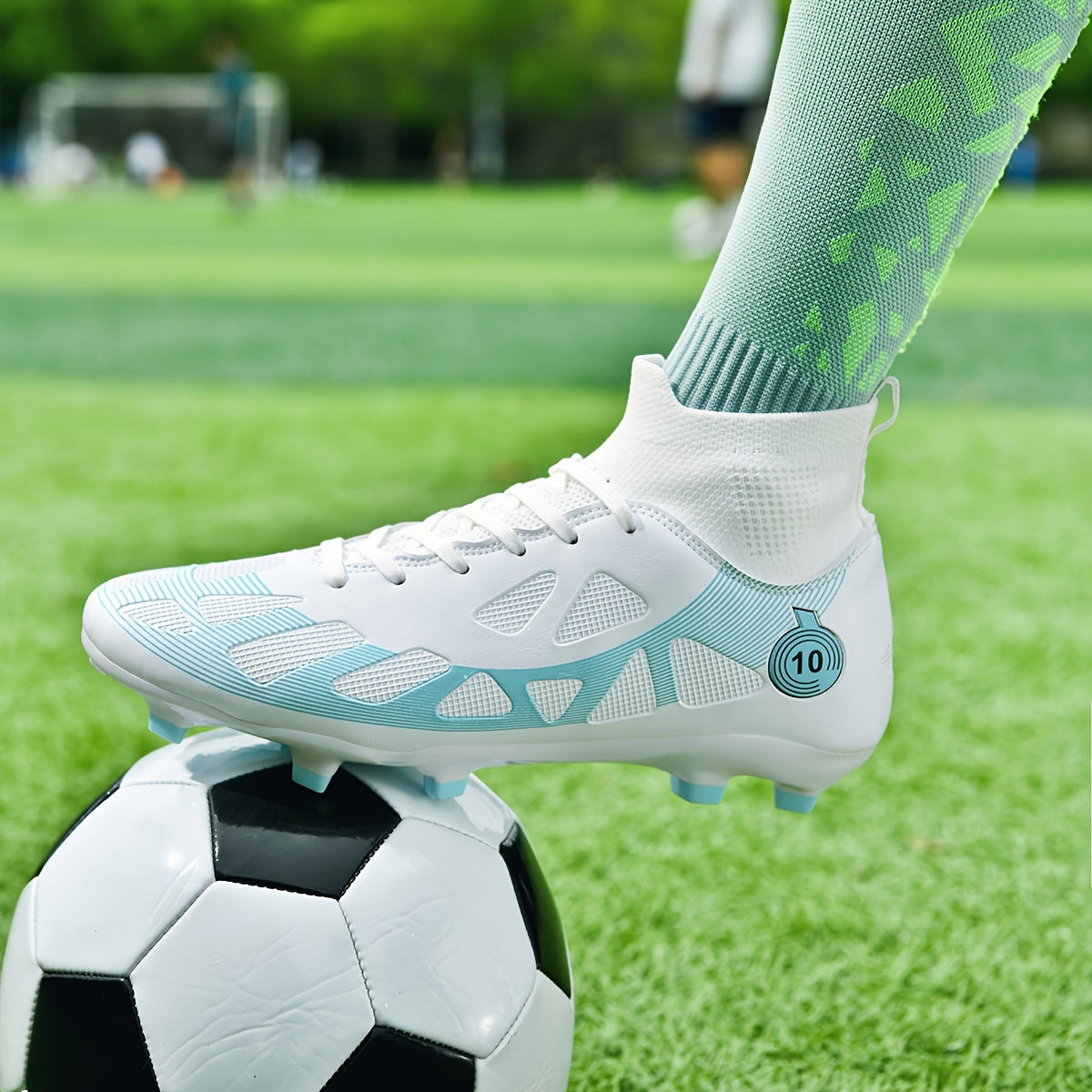 Professional Soccer Cleats, Football Shoes With Long Nail, Non-slip Breathable High Top Fashion Athletic Sneakers