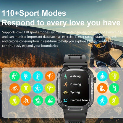 Ultimate Military Smart Watch - Android & IOS Compatible, AI Voice Assistant, Hands-Free Call, Advanced Fitness Tracker, Sports Watch - Perfect Gift for Her on Birthday, Valentines, Easter