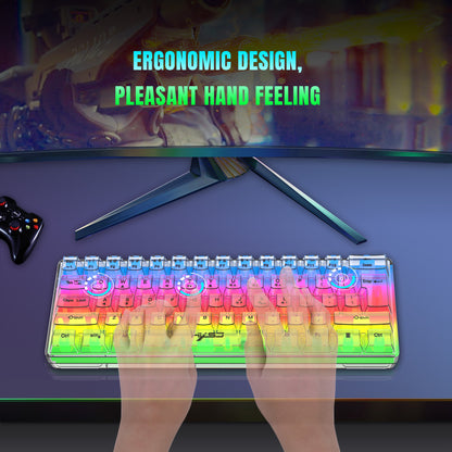 Wired Membrane Keyboard Fully Transparent Gaming Keyboard