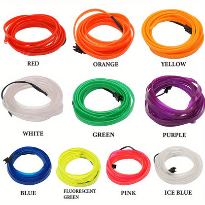 Automobile interior LED decorative lights, EL neon light strips, ambient lighting, modern car decoration, flexible LED light strips, long-lasting illumination, LED mood lighting, for night drivers, a must-have for car owners.