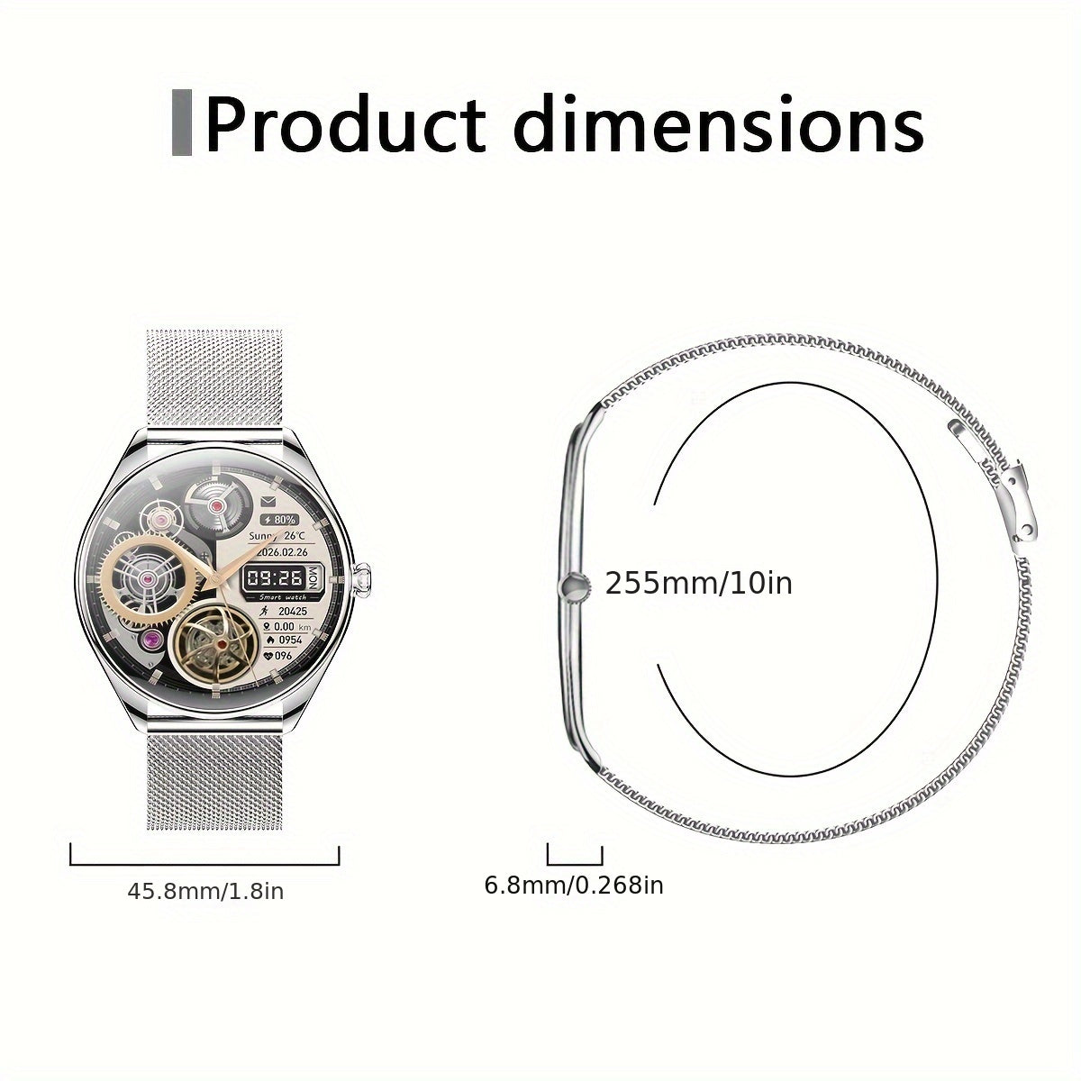 Ultra Thin Smartwatch For Men And Women Gift, 3.63 Cm Full Touch Screen With SMS And Make/Answer Call, For Android/IPhone, Fitness Activity Tracking Watch, Many Sport Modes, Pedometer, Distance, 100+ Exercise Modes