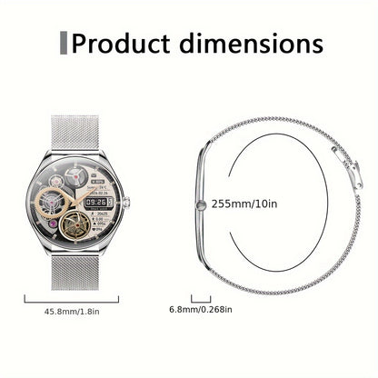 Ultra Thin Smartwatch For Men And Women Gift, 3.63 Cm Full Touch Screen With SMS And Make/Answer Call, For Android/IPhone, Fitness Activity Tracking Watch, Many Sport Modes, Pedometer, Distance, 100+ Exercise Modes