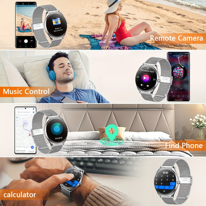 Ultra Thin Smartwatch For Men And Women Gift, 3.63 Cm Full Touch Screen With SMS And Make/Answer Call, For Android/IPhone, Fitness Activity Tracking Watch, Many Sport Modes, Pedometer, Distance, 100+ Exercise Modes