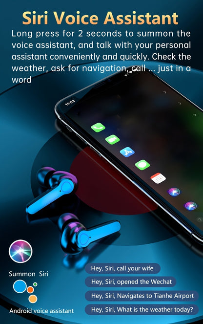 Konroy Wireless Earbuds, HiFi Digital LED Display Stereo Gaming Earbuds Wireless Headphones, TWS Wireless Earphones In-Ear Ear Buds, For Gaming, Workout, Sports, Work, Running, Gym