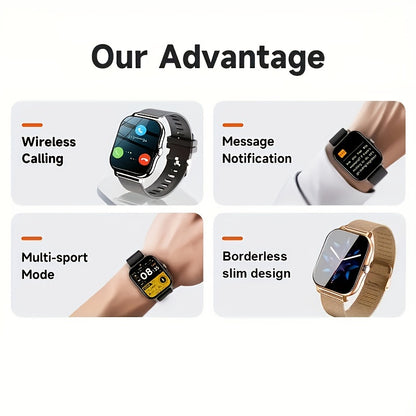 Smart Watch With Wireless Calling/Dialing, Multiple Sports Modes, Fitness Tracker, Customizable Wallpaper, Compatible With IPhone/Android, Sporty Smartwatch With Health Monitoring