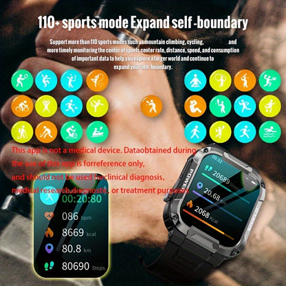 Ultimate Military Smart Watch - Android & IOS Compatible, AI Voice Assistant, Hands-Free Call, Advanced Fitness Tracker, Sports Watch - Perfect Gift for Her on Birthday, Valentines, Easter
