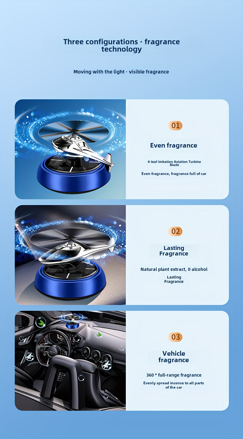 Car Perfume Diffuser Solar Aromatherapy Dashboard Helicopter Decoration Air Freshener Deodorant Car Accessories Gift
