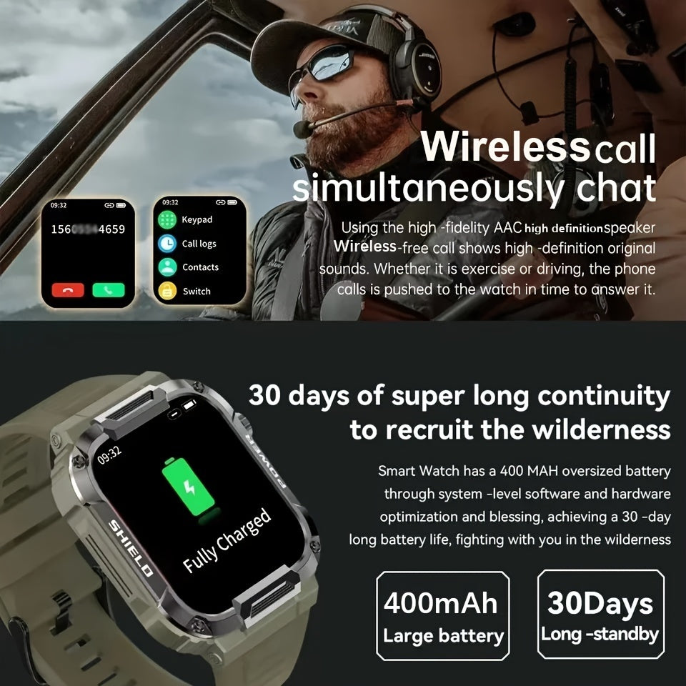 Ultimate Military Smart Watch - Android & IOS Compatible, AI Voice Assistant, Hands-Free Call, Advanced Fitness Tracker, Sports Watch - Perfect Gift for Her on Birthday, Valentines, Easter