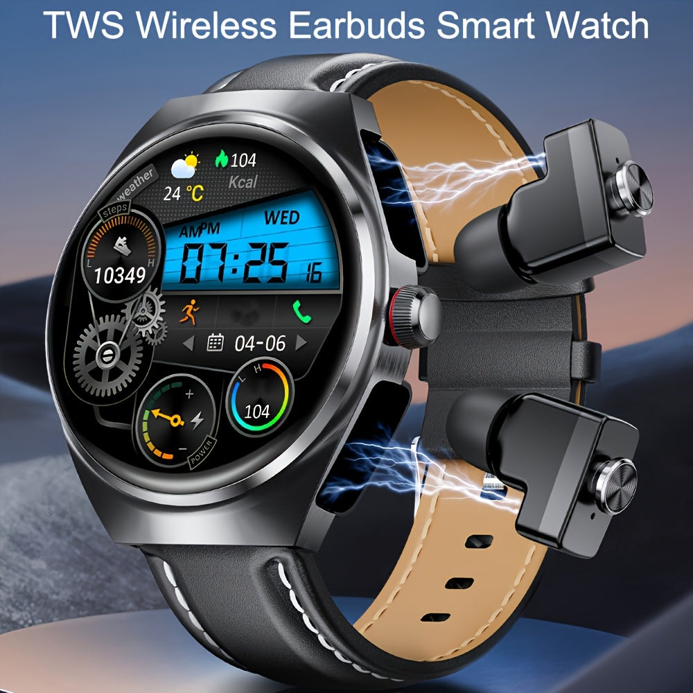 [Full HD | TWS] 2025 New TWS Sports Headset + Outdoor Smartwatch | Full HD Screen Alloy Shell, 400mAh Battery Long Life, News Alerts, Answer Phone