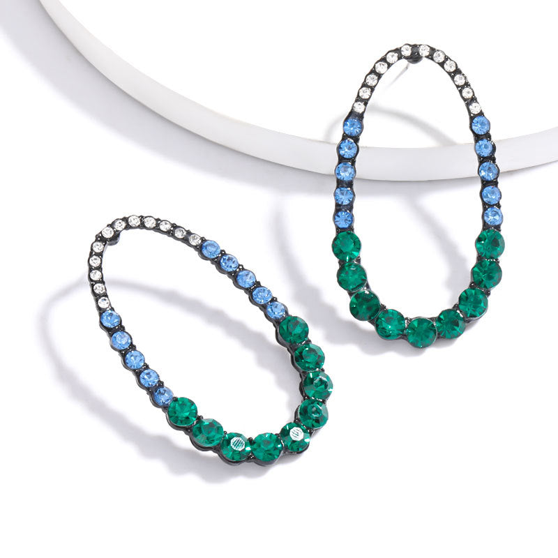 Fashion Exaggerated Glass Diamond Rhinestone Set Diamond Earrings