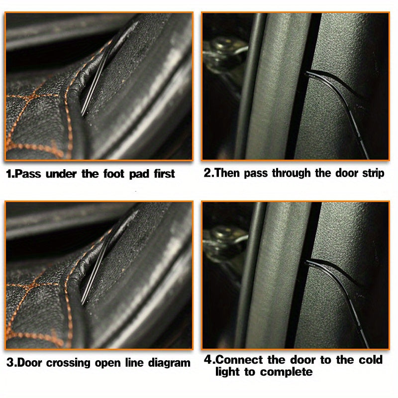 Automobile interior LED decorative lights, EL neon light strips, ambient lighting, modern car decoration, flexible LED light strips, long-lasting illumination, LED mood lighting, for night drivers, a must-have for car owners.