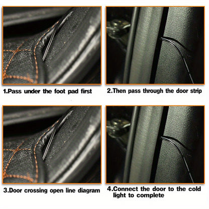 Automobile interior LED decorative lights, EL neon light strips, ambient lighting, modern car decoration, flexible LED light strips, long-lasting illumination, LED mood lighting, for night drivers, a must-have for car owners.