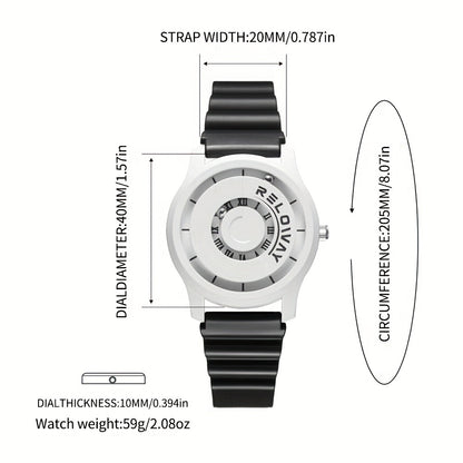 RELOWAY Men's Watch Magnetic Bead Letter Sports Watch