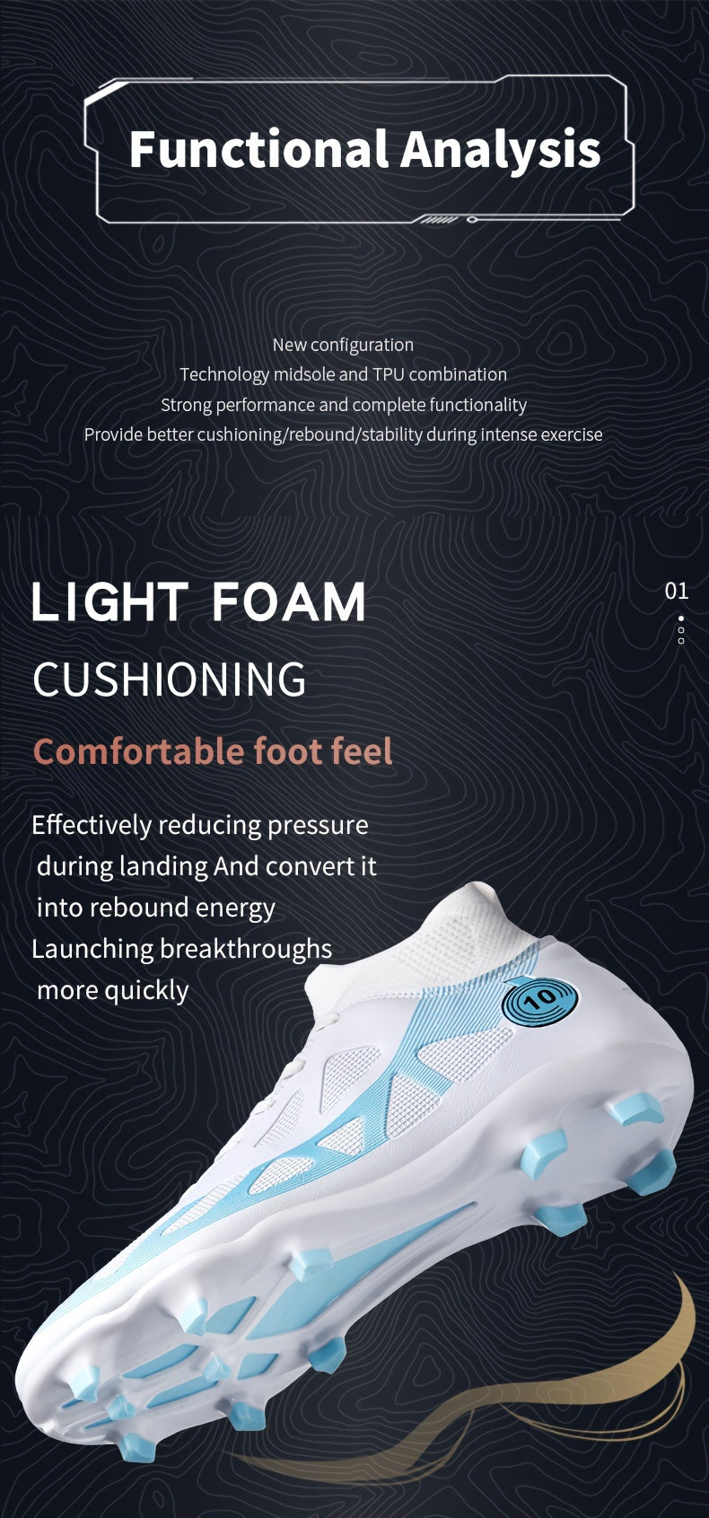 Professional Soccer Cleats, Football Shoes With Long Nail, Non-slip Breathable High Top Fashion Athletic Sneakers