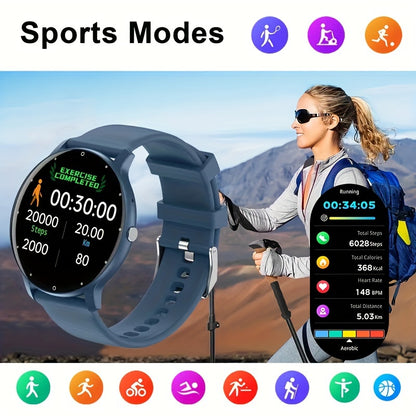 Smart Watch (Making/Answer Call) For Women Men, Wireless Calling Smartwatch With Sleep Monitor, Multi-Sport Mode, Weather Forecast, Ai Voice Control, Music Playing Control, Sport Fitness Tracker Watch Compatible For IPhone An