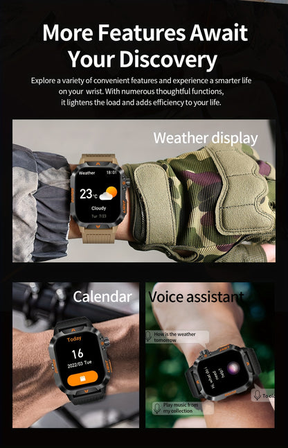 QTLLBT 2024New Smart Watch (Answer/Call) Outdoor Sports Watch LED Altimeter Barometer 100+ Sports Modes 600mAh Battery Multimedia Message Viewing Weather Pedometer Fitness Tracker For Android Phone Gift