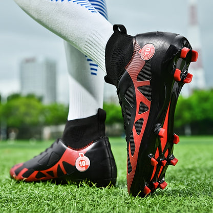 Professional Soccer Cleats, Football Shoes With Long Nail, Non-slip Breathable High Top Fashion Athletic Sneakers