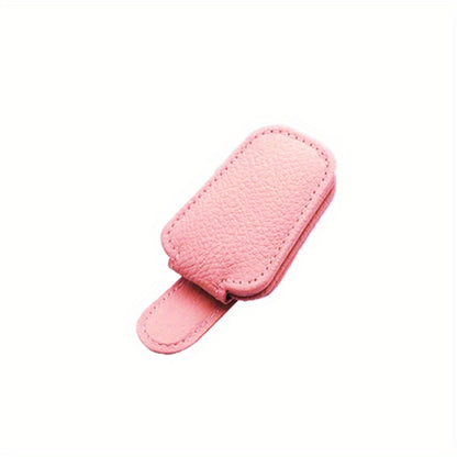 1pc Premium Magnetic PU Leather Car Visor Sunglasses Holder - Visor Accessories - Convenient Sunglasses Clip for Car Visor, Easy Access, Space-Saving, Durable Car Interior Visor Organizer