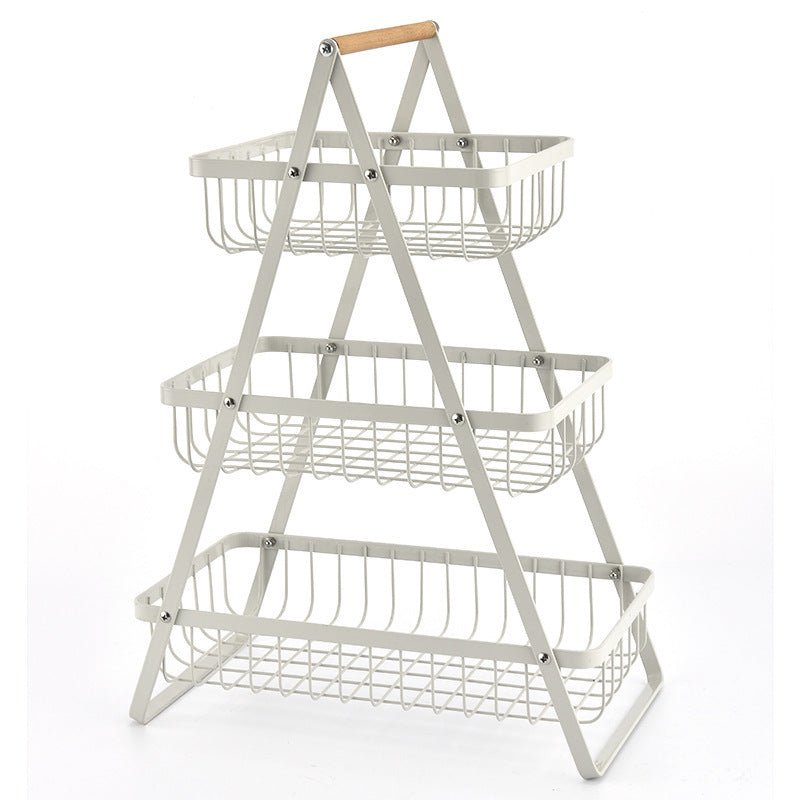 Removable Iron Double Layer Fruit Basket Storage Rack