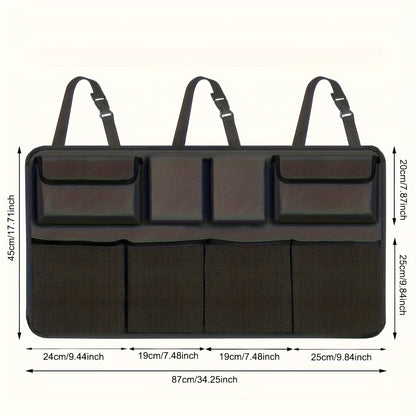 1 Pcs Car Trunk Car Storage Bag, Rear Seat Suspension Car Storage Bag, With 8 Large Storage Bags - For SUVs, Trucks, Vans - Your Space Saving Expert