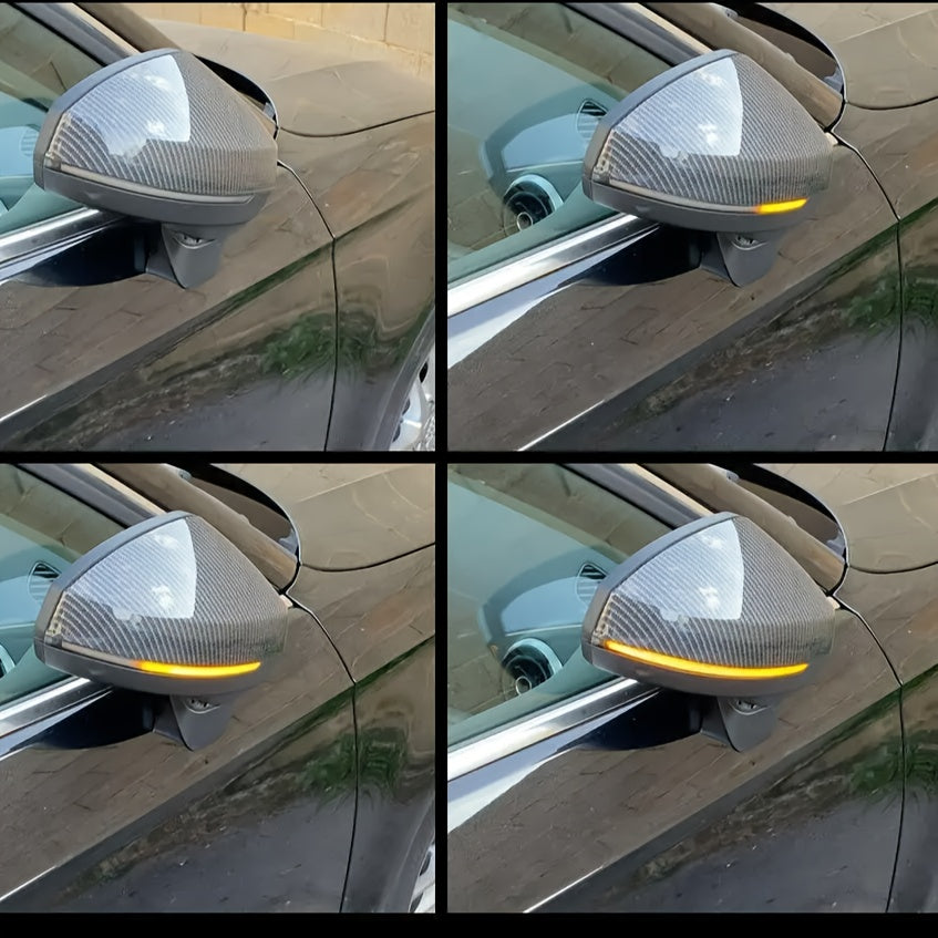 2pcs LED Dynamic Turn Signal Lights for Audi A3 8V S3 RS3 2013-2017 - Side Mirror Indicator Sequential Flashing Lights, 3000+ Lumens, 12-24V, Hardwired, No Battery Needed, Easy Installation, Vehicle Safety Accessories, Sleek