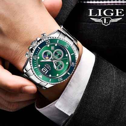 LIGE Watches men&women's Top Brand Luxury Clock Casual Stainless Steel men&women's Watch Sports Quartz Chronograph, Suitable for Women&women