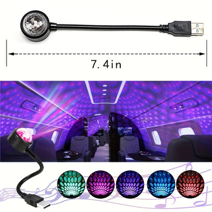 Create A Magical, Romantic Atmosphere With This USB Car Music Rhythm Projector LED Lamp!