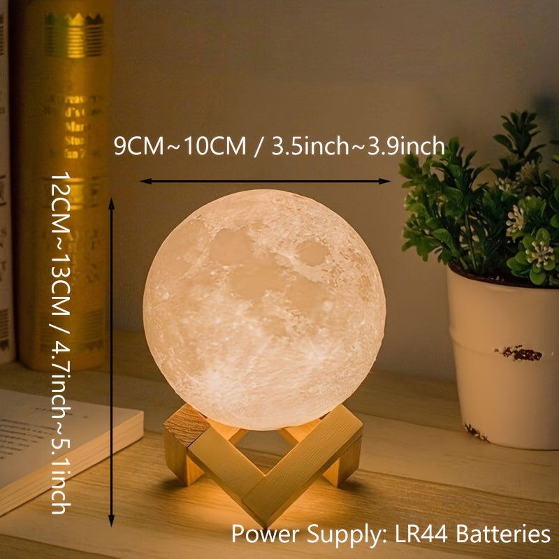 1pc, Moon Lamp, LED Night Light 3D Printing Moon Light, Moon Light Lamps For Friends Lover Birthday Gifts, Ramadan Kareem, Scene Decor, Room Decor, Mother's Day Gift, Mother's Day Decor