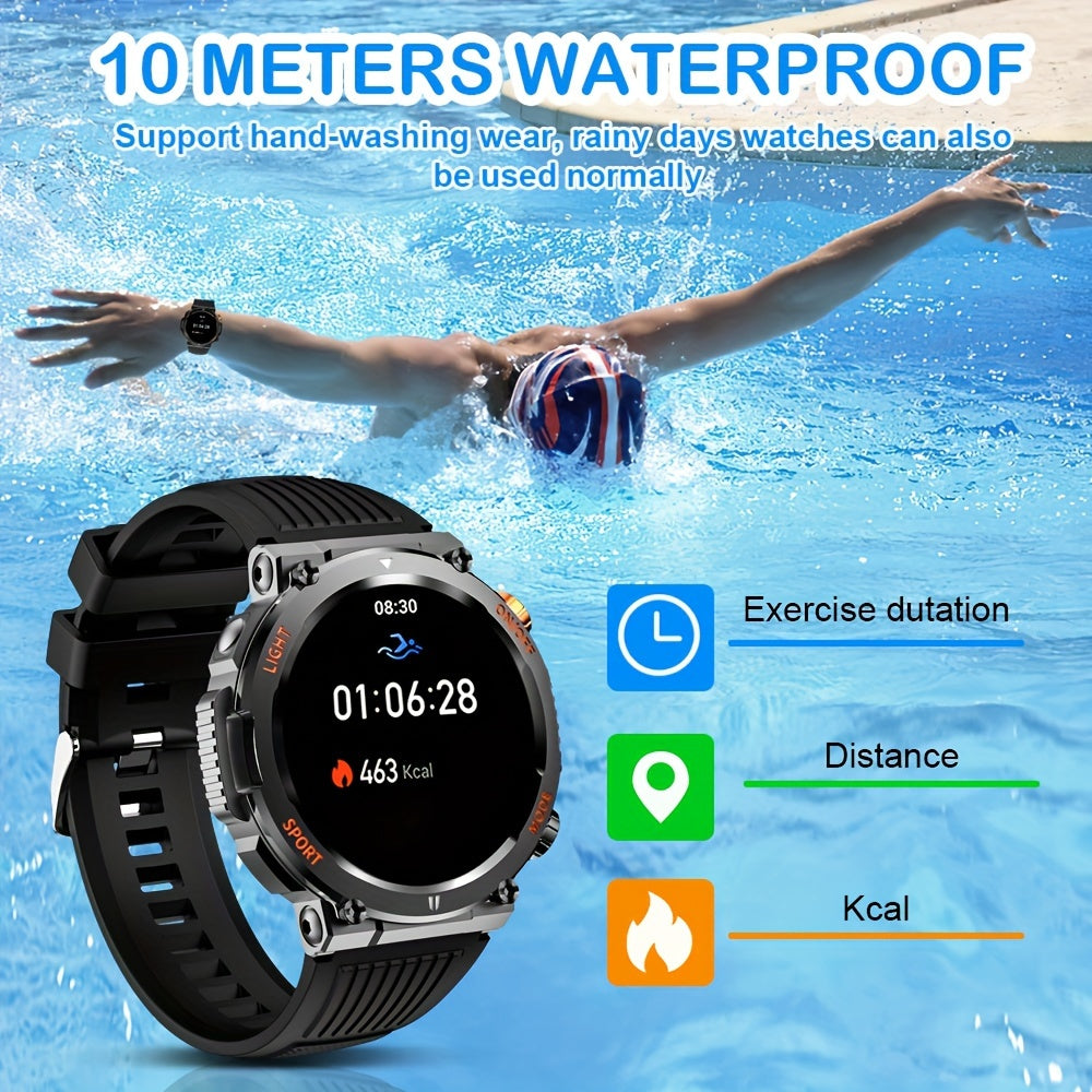 QTLLBT Smart Watch, Wireless Phone Answering, Outdoor Sports Watch, LED Light, High Quality, Compass Fitness Tracker, Pedometer, MMS Display, Suitable for Android, iPhone, Mobile Phone, Smart Watch for Men And Women, Gift