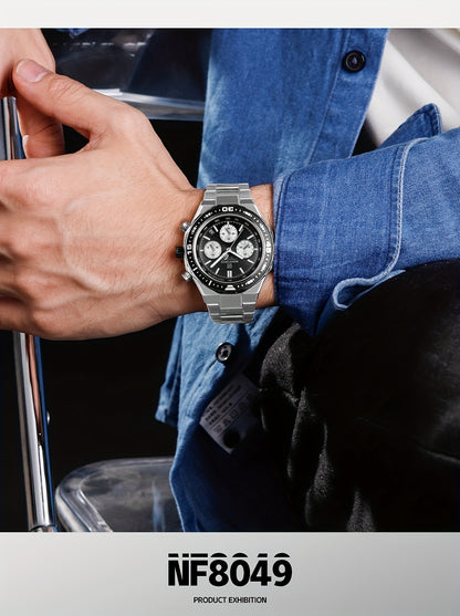 NAVIFORCE Men'S Luxury Business Watch, Multi-function Chronograph Waterproof Men Watches, 24/12 Hour date Display Man Wristwatch, Men Gift