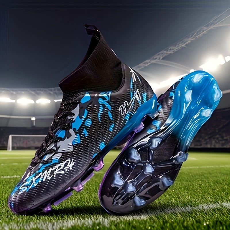 Men's Football Cleats - Lightweight Breathable Training & Match Soccer Shoes with Turf/Ground Studs, Pink/Black/White Color Options, PU Upper & Rubber Sole for All-Season Indoor/ Play, Lace-Up Clekets, Soccer Boots, Soccer Cl