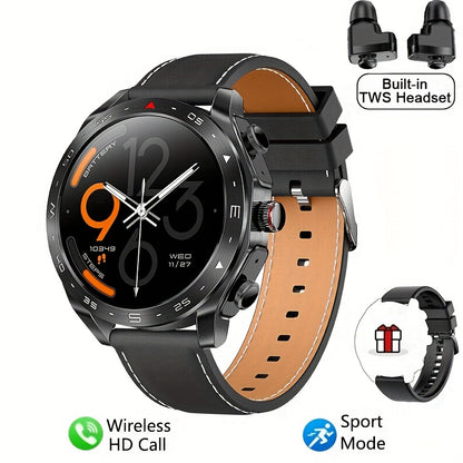 2025 New Men's 1.52-in-1 SmartWatch, Sports Device with TWS Earphones, Wireless Call, Outdoor Exercise SmartWatch, 400mAh Battery, Sleeping Men SmartWatch