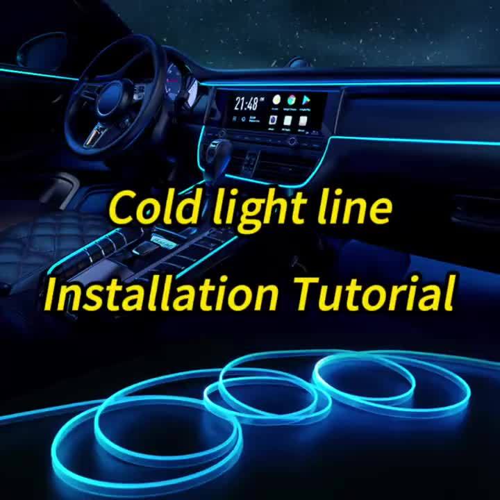 Automobile interior LED decorative lights, EL neon light strips, ambient lighting, modern car decoration, flexible LED light strips, long-lasting illumination, LED mood lighting, for night drivers, a must-have for car owners.