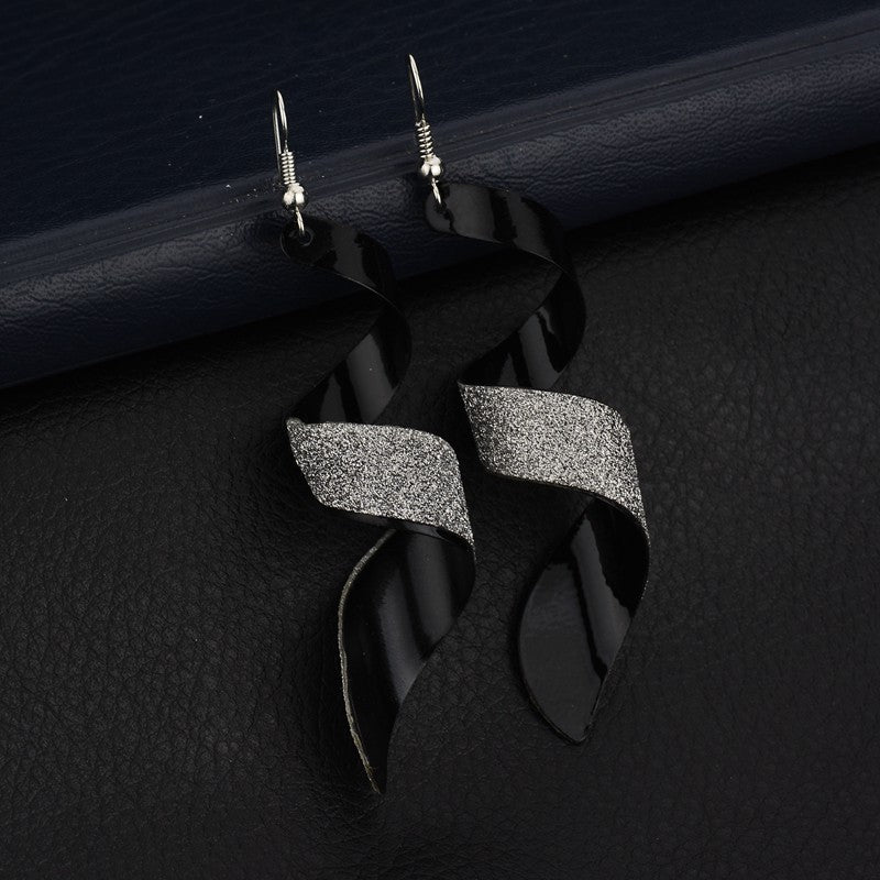 Stylish Swivel Frosted Alloy Ladies Earrings For Party Banquet Jewelry Gift