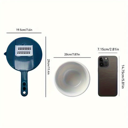 12-in-1 Vegetable Chopping Wizard - Effortless Manual Slicer, Shredder & Grater for Carrots, Potatoes, Radish - Durable Kitchen Tool for Home & Commercial Use