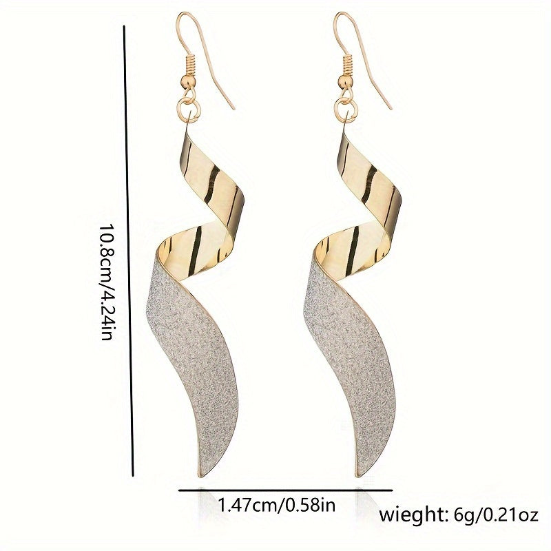 Stylish Swivel Frosted Alloy Ladies Earrings For Party Banquet Jewelry Gift