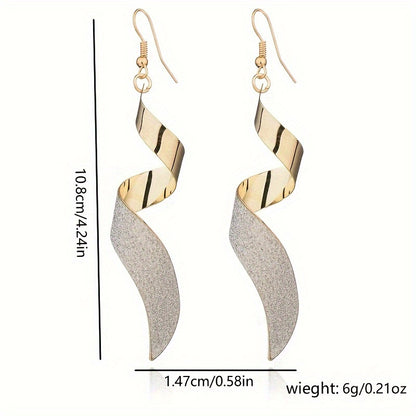 Stylish Swivel Frosted Alloy Ladies Earrings For Party Banquet Jewelry Gift