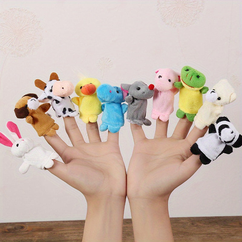 10pcs Mini Animal Finger Puppets Set, Small Cartoon Animal Finger Toys, Educational Family Time Story Time Toys, Party Favors For Shows, Playtime, Schools easter gift