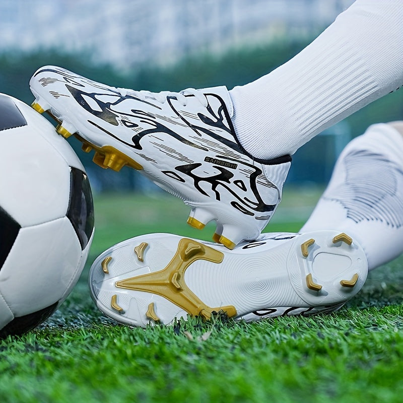 Men's Trendy Cool FG Non Slip Soccer Shoes, Comfortable Wear-resistant Football Shoes For Training Competition, All Seasons