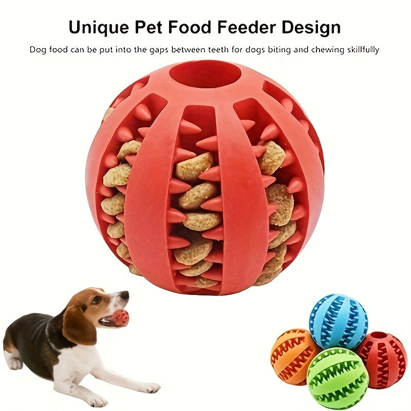 1PC Dog Ball Toys For Small Dogs Interactive Elasticity Puppy Chew Toy Tooth Cleaning Rubber Food Ball Toy Pet Stuff Accessories