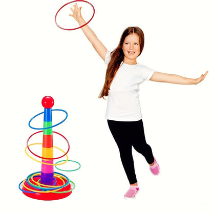 1 Tower 18 Laps/1 Tower 12 Laps Set Children's Loop Toys Folding Music Loop Kindergarten Throw Loop Game Props Family Parent-child