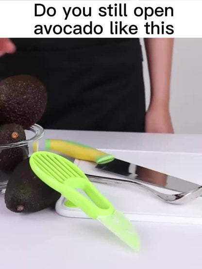 1pc, 3-in-1 Multifunctional Avocado Peeler, Fruit Meat Separator, Meat Scraper, Creative Kitchen Gadgets Kitchen Accessories