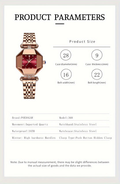 Poedagar Fashion Luxury Watches Stainless Steel Strap Quartz Watch Ideal Choice For Gifts Gifts For Eid