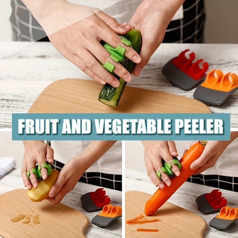 1pc/4pcs Use our stainless steel handheld peeler to easily peel fruits and vegetables - the perfect kitchen accessory for quick meal preparation
