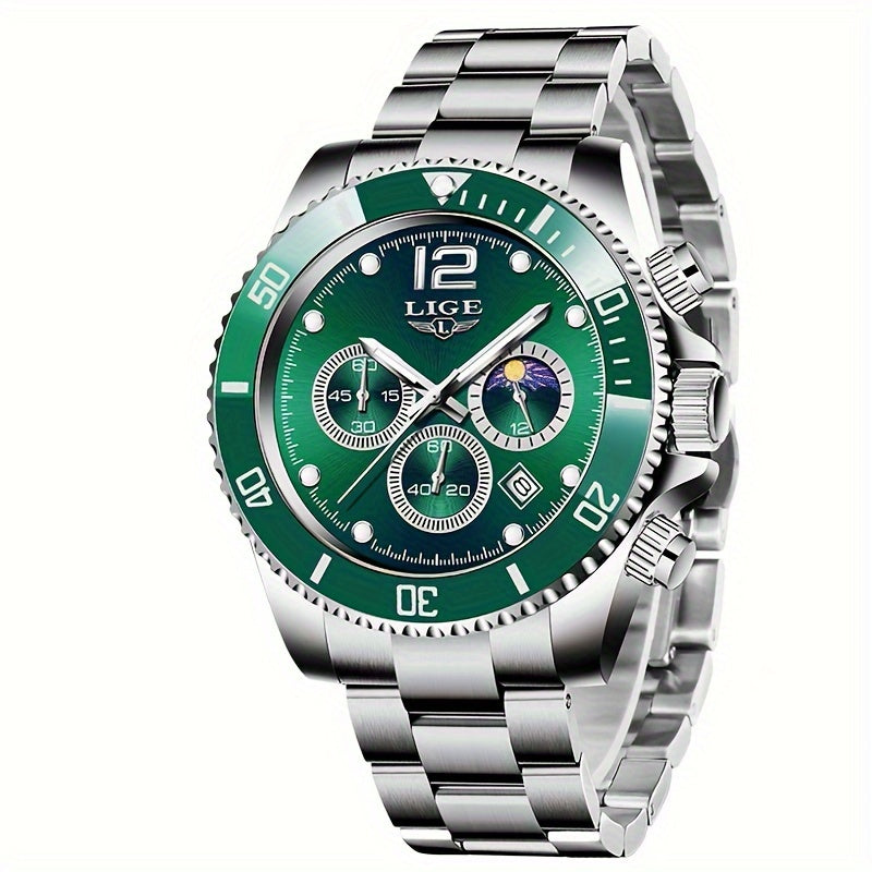 LIGE Watches men&women's Top Brand Luxury Clock Casual Stainless Steel men&women's Watch Sports Quartz Chronograph, Suitable for Women&women