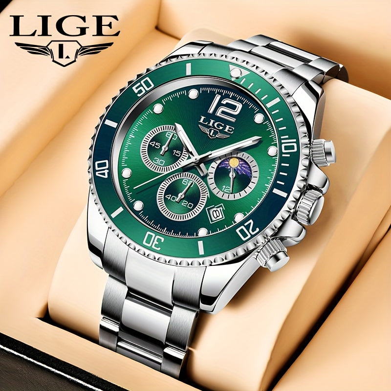 LIGE Watches men&women's Top Brand Luxury Clock Casual Stainless Steel men&women's Watch Sports Quartz Chronograph, Suitable for Women&women