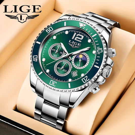 LIGE Watches men&women's Top Brand Luxury Clock Casual Stainless Steel men&women's Watch Sports Quartz Chronograph, Suitable for Women&women