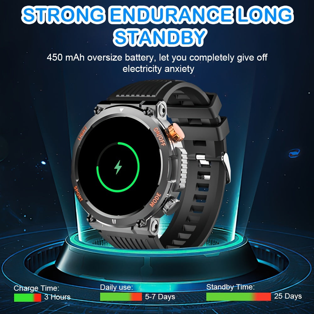 QTLLBT Smart Watch, Wireless Phone Answering, Outdoor Sports Watch, LED Light, High Quality, Compass Fitness Tracker, Pedometer, MMS Display, Suitable for Android, iPhone, Mobile Phone, Smart Watch for Men And Women, Gift