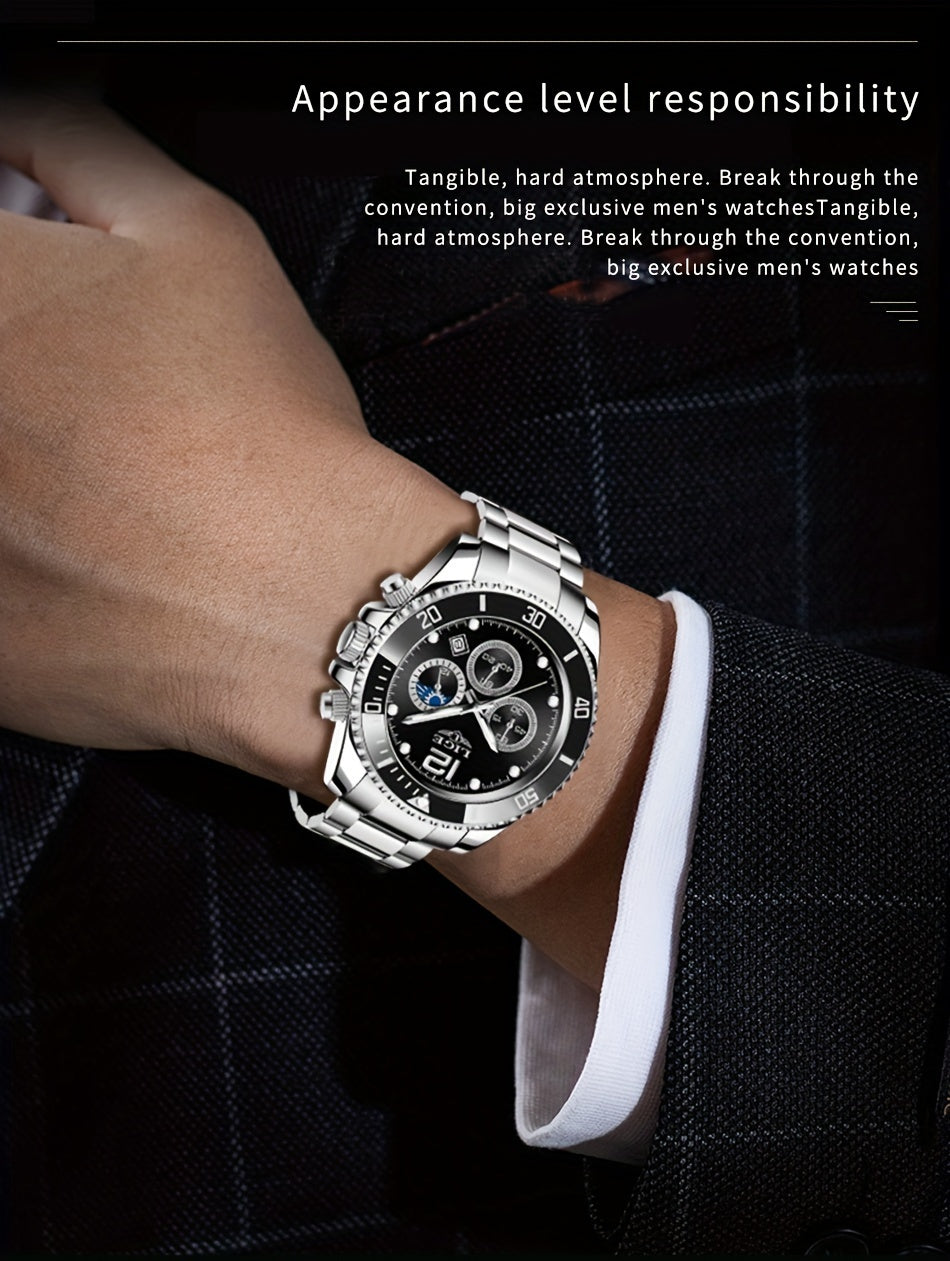 LIGE Watches men&women's Top Brand Luxury Clock Casual Stainless Steel men&women's Watch Sports Quartz Chronograph, Suitable for Women&women